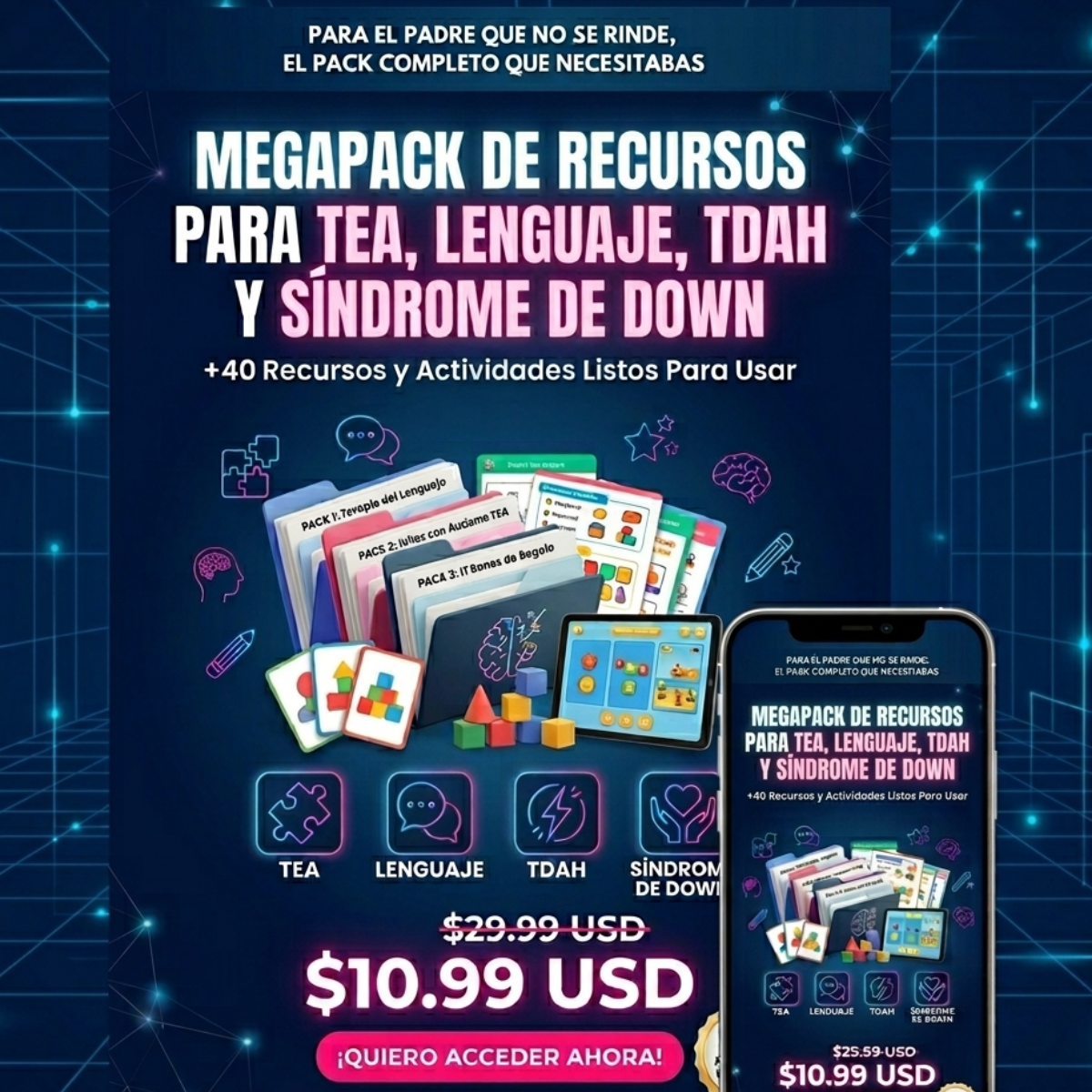 Para el padre que no se rinde: El megapack completo de Terapia del Lenguaje y Autismo TEA que necesitabas